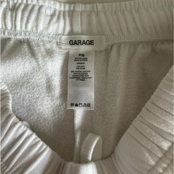 GARAGE oversized high rise white sweatpants size small - Picture 2 of 3